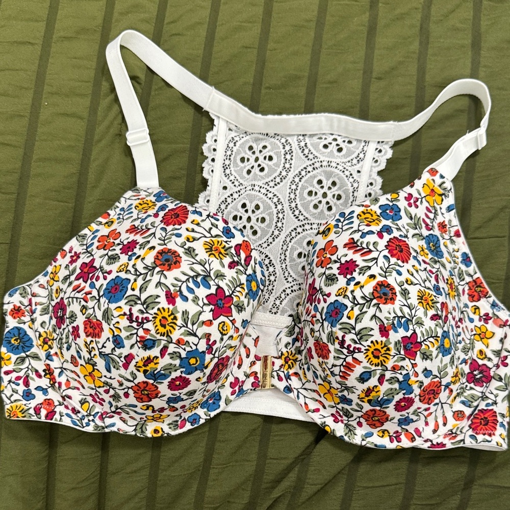 Cacique Multicolor Floral Lace Bra